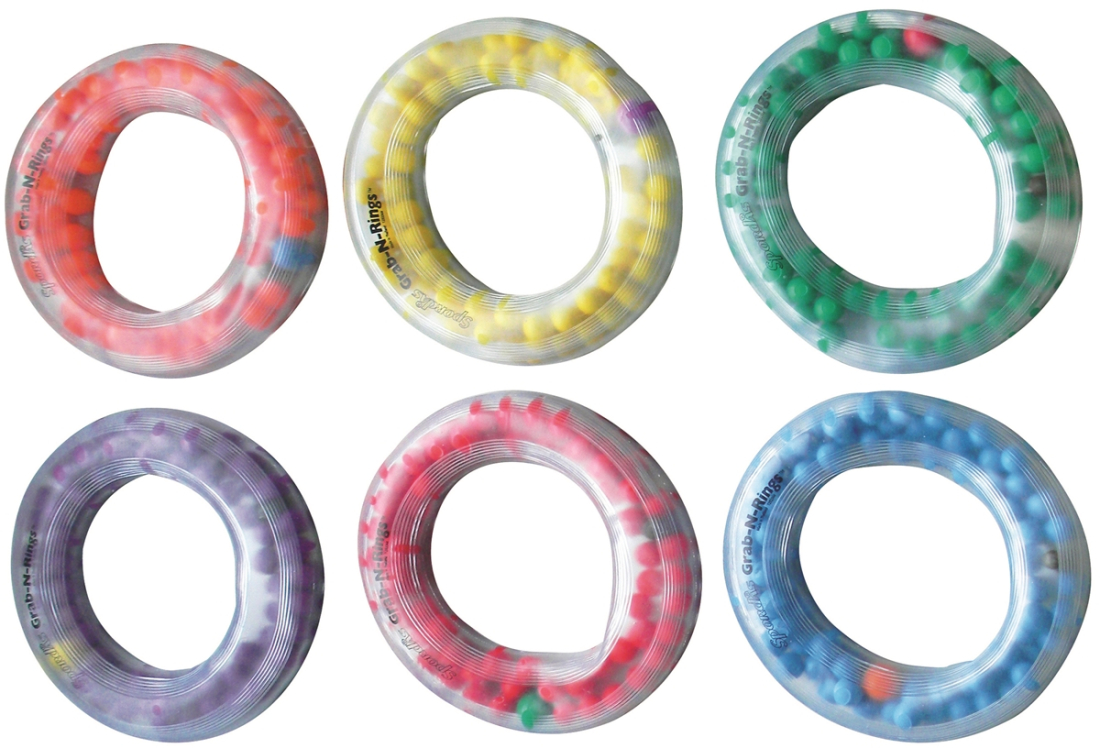 Set van 6 opblaasbare met graan gevulde ringen