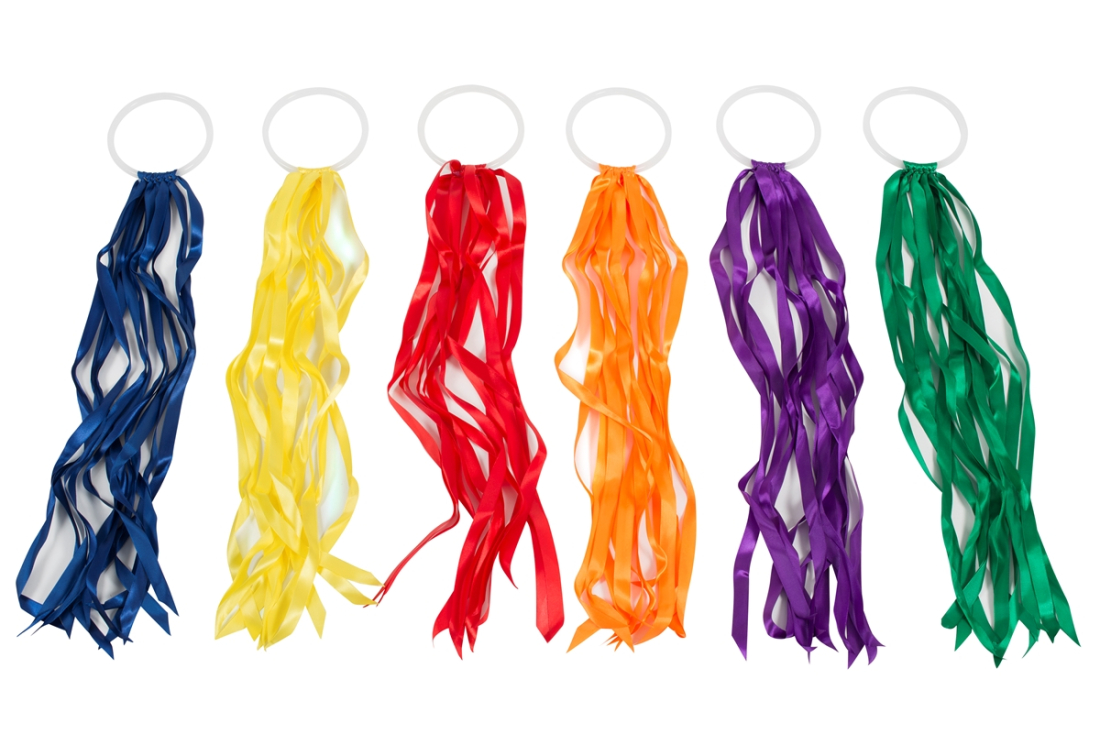 Set van 6 ringen met lint