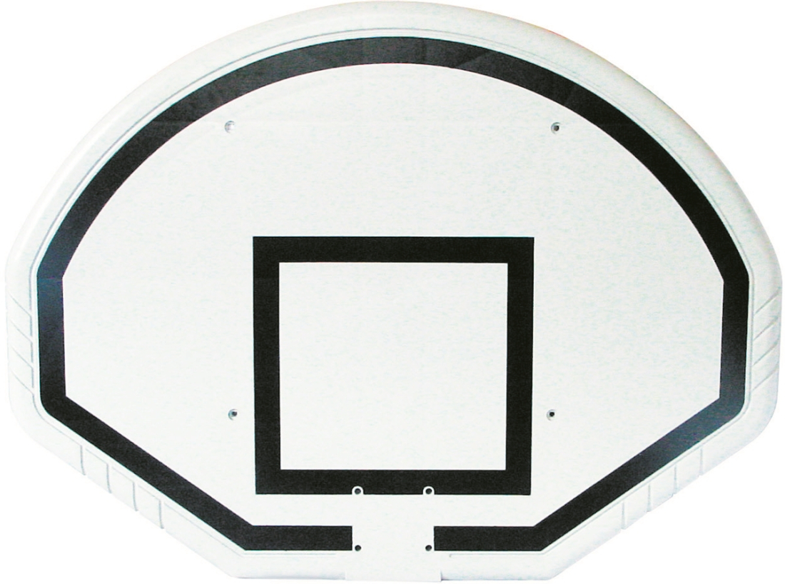 Half-maanvormig basketbalbord in composiet 120x90x5 cm