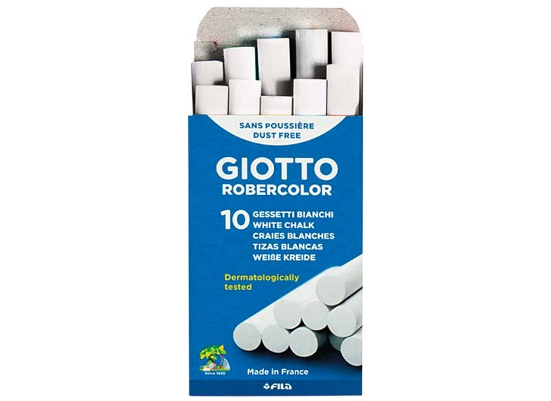 Doos met 10 witte krijtjes