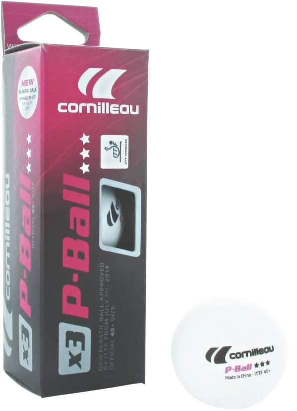 Doos van 3 Cornilleau tafeltennisballen 3*