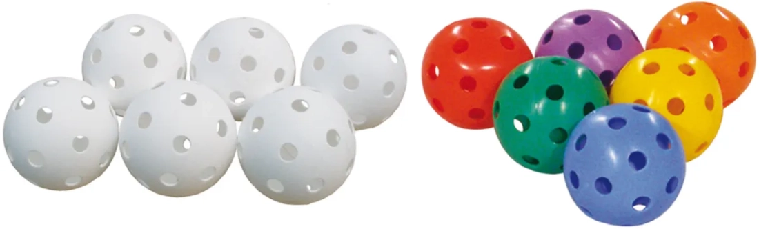 Set van 6 floorball-gatenballen