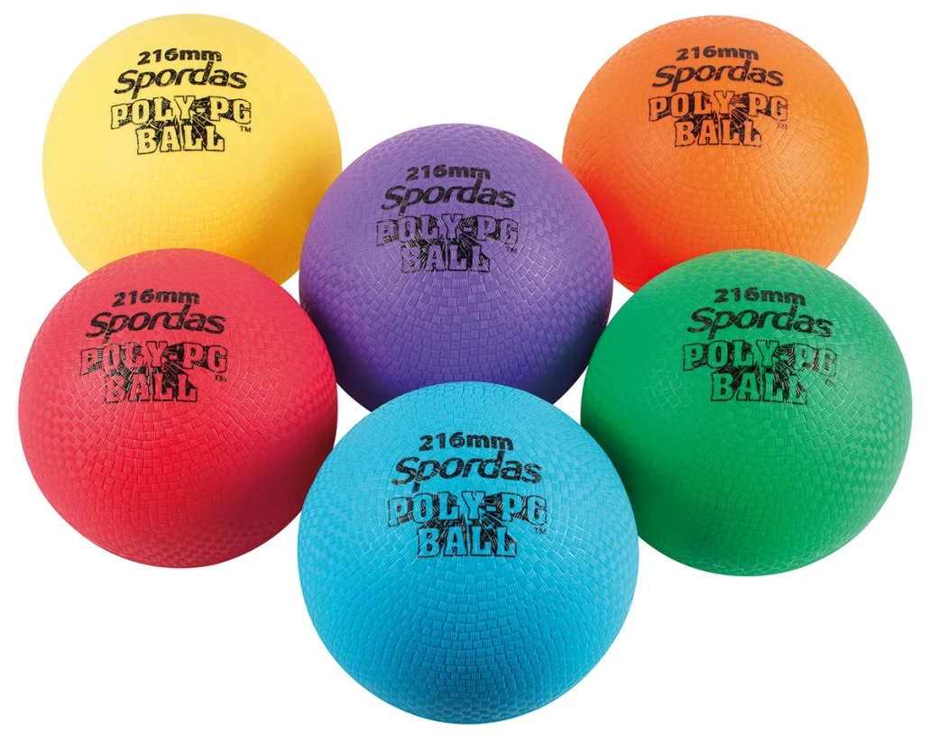 Set van 6 gekleurde polyballen