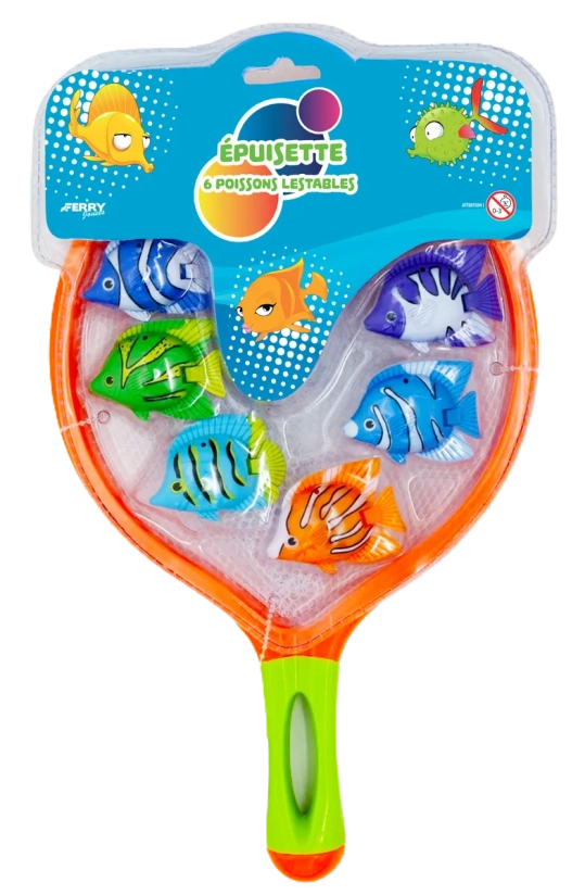 Epuisette et poissons lestés