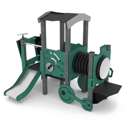 Speellocomotief in gerecycled materiaal