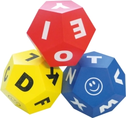 Set van 3 dobbelstenen met 12 zijden