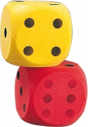 Reuze dobbelsteen van schuim