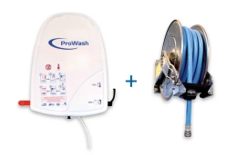 Centrale d'hygiène 2 produits + enrouleur Inox + tuyau 10 m