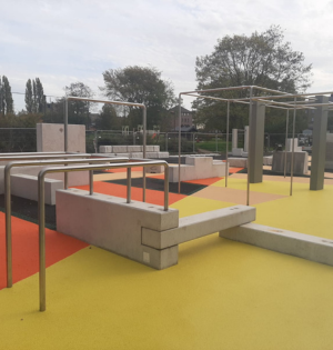 street workout avec blocs béton pour la pratique du Parkour