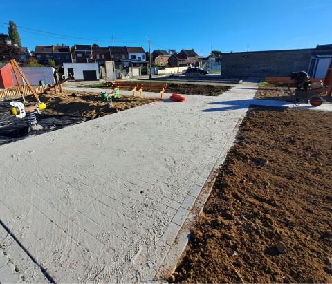 Travaux préparatoires pour l'espace hybride de Berloz