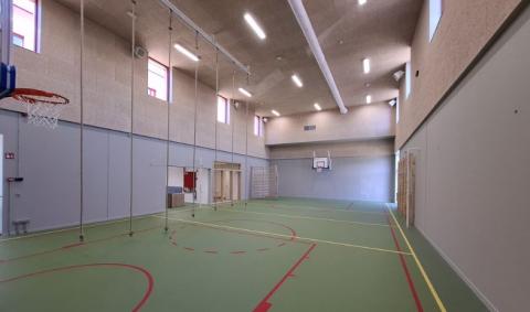 gymnase avec revêtement vert